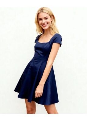 Navy Blue A Line - Fit & Flare Cocktail Dress